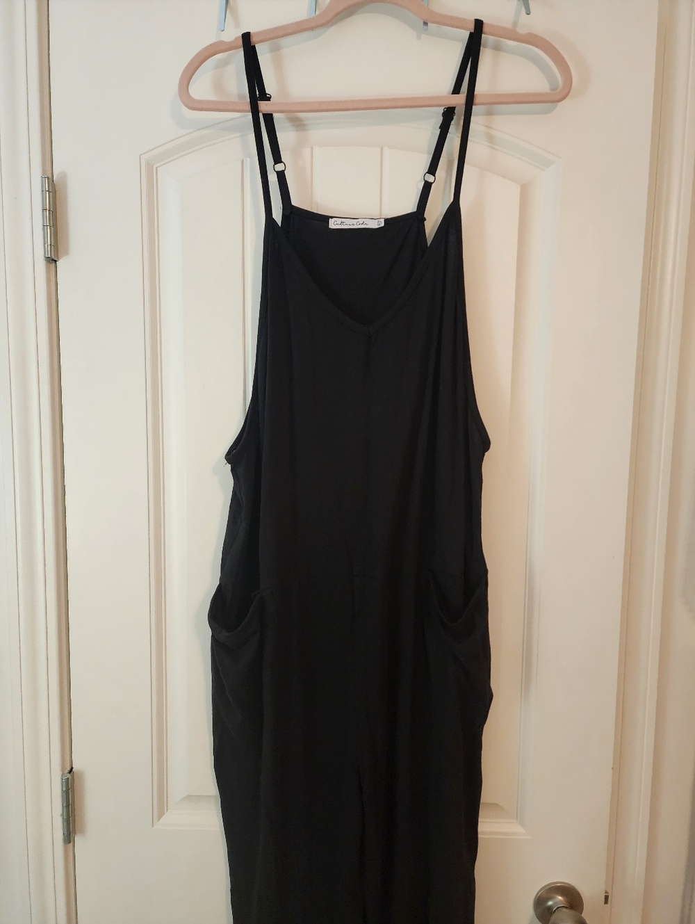 Culture Code Black Overall Onesie Sleeveless Jumpsuit Romper 2X Oversized Fun